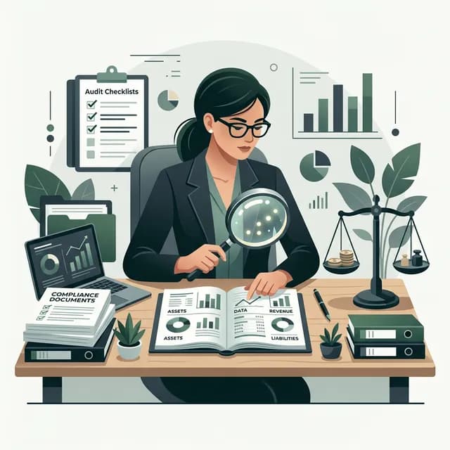 Auditor CV Example — Auditor reviewing financial records