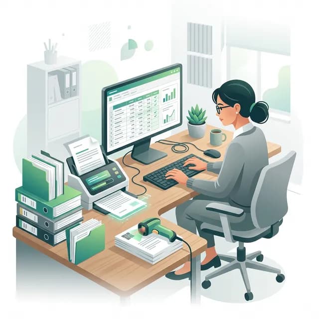 Data Entry Clerk CV Example — Professional typing with spreadsheet data