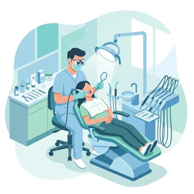 Dental Hygienist CV Example, hygienist cleaning a patient teeth in a dental chair