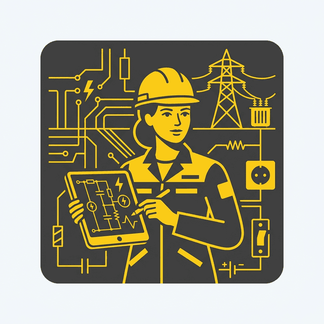 Electrical Engineer CV Example — Engineer with circuit diagrams