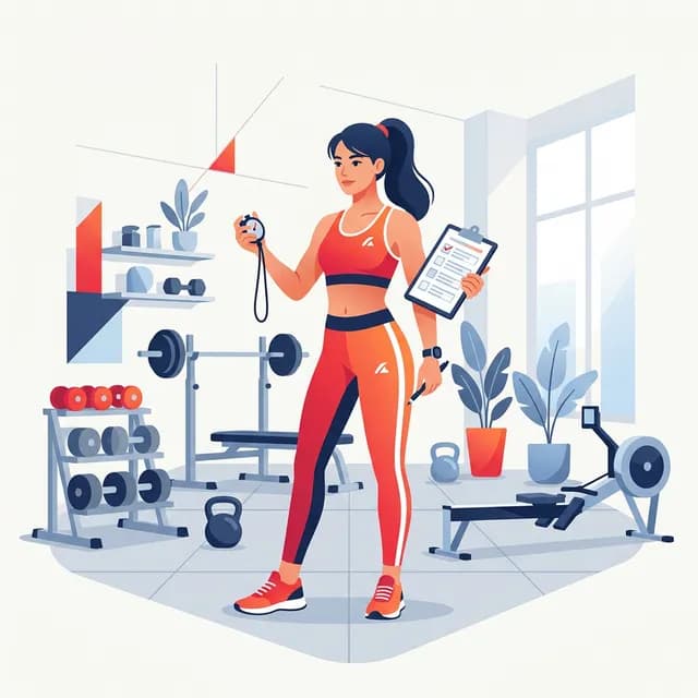 Fitness Trainer CV Example — Trainer with dumbbells and workout plan