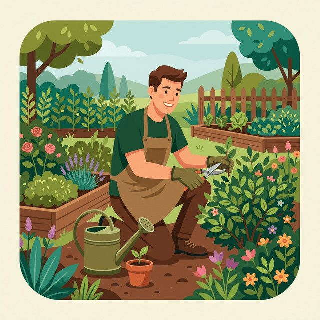 Gardener CV Example — Gardener with plants and watering can