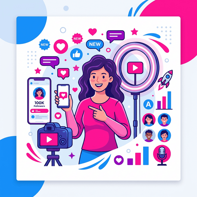 Social Media Influencer CV Example — Creator with camera and social engagement