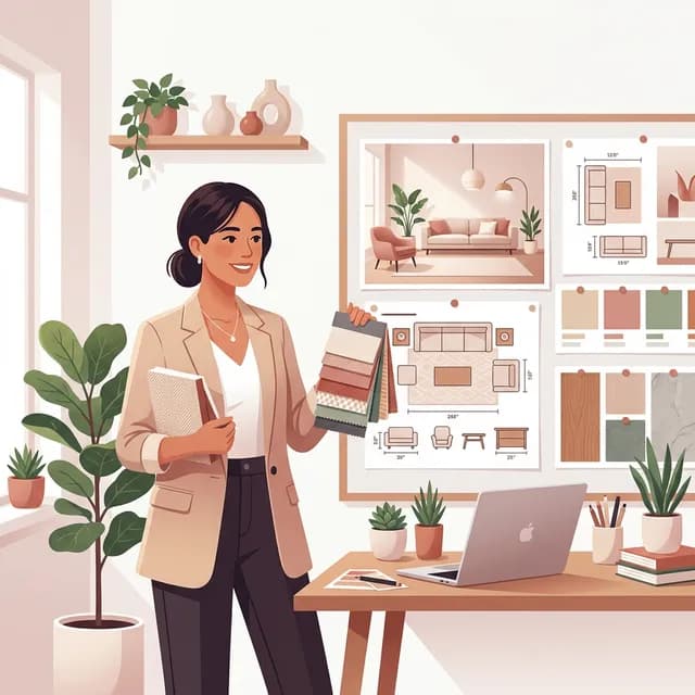 Interior Designer CV Example — Designer with mood board