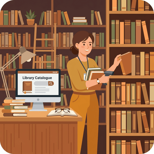 Librarian CV Example — Librarian among bookshelves