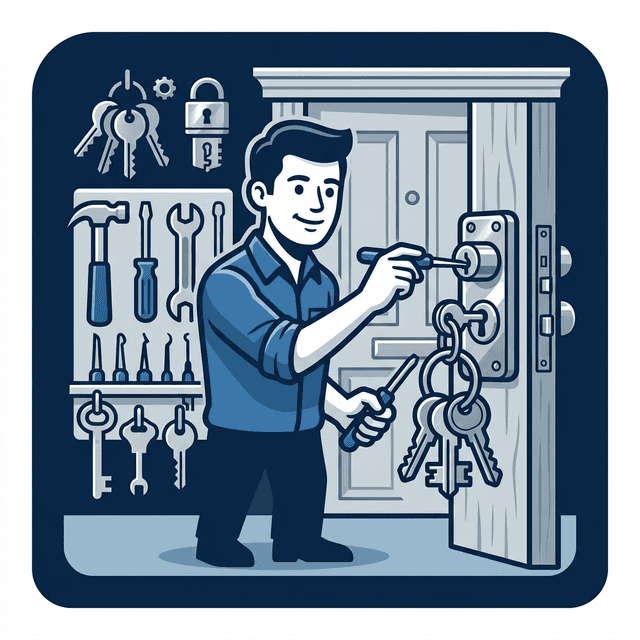 Locksmith CV Example — Locksmith with keys and lock mechanisms