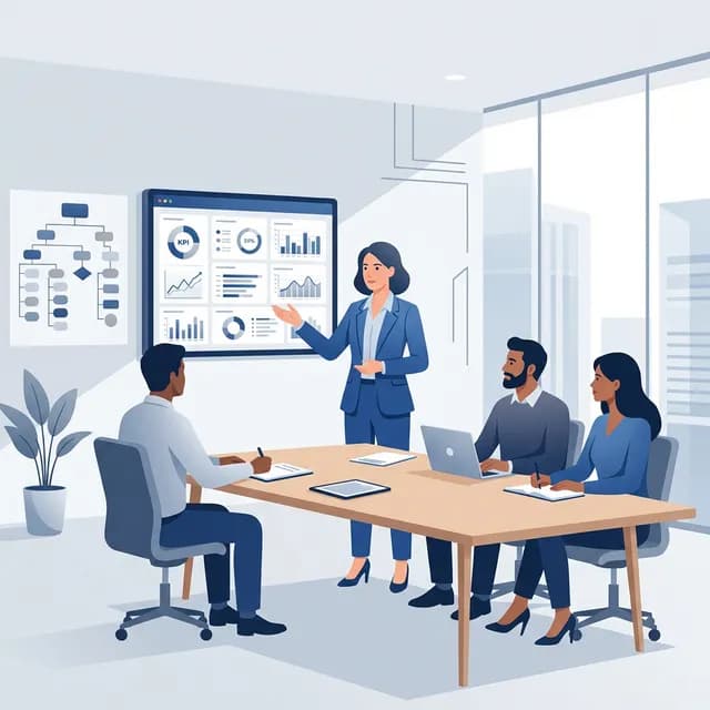 Manager CV Example — Business leader in team meeting