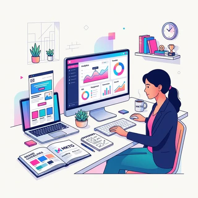 Marketing Specialist CV Example — Marketer with campaign materials