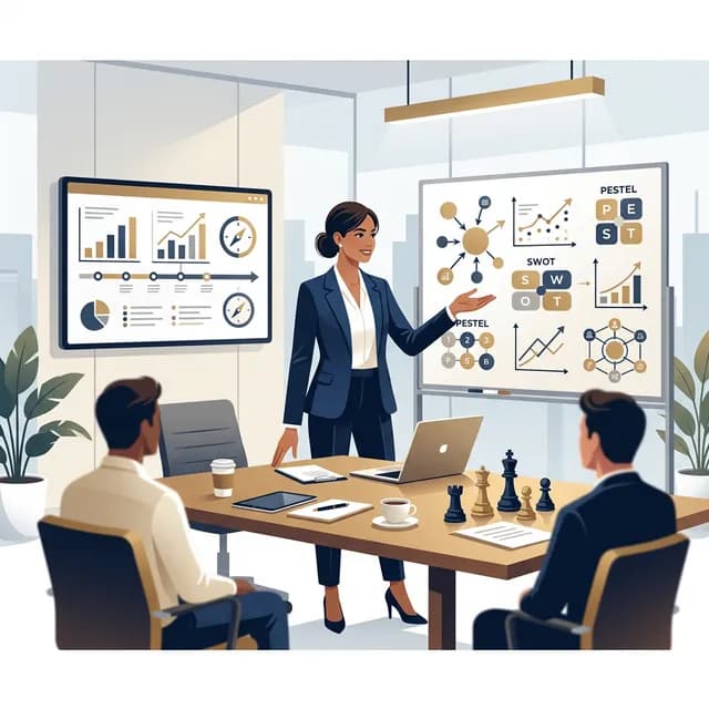 MBA Strategy CV Example — Consultant with strategy board and chess pieces