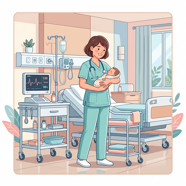 Midwife CV Example — Midwife in maternity ward with newborn