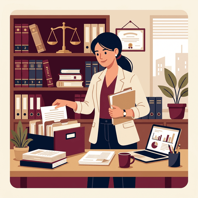 Paralegal CV Example — Paralegal organising legal files