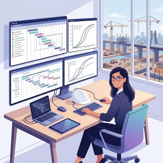 Planning Engineer CV Example, planner with a Primavera schedule and S-curve