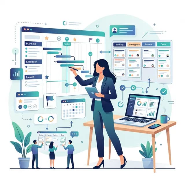 Project Manager CV Example — PM with Gantt chart and timeline