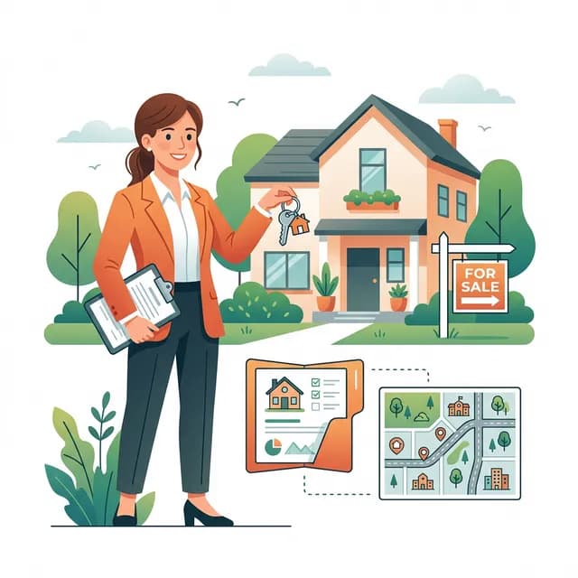 Real Estate Agent CV Example — Agent with house keys