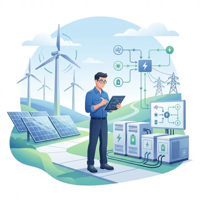 Renewable Energy Engineer CV Example — Engineer with wind turbines