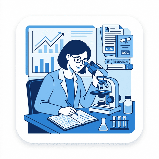 Research Assistant CV Example — Researcher with microscope