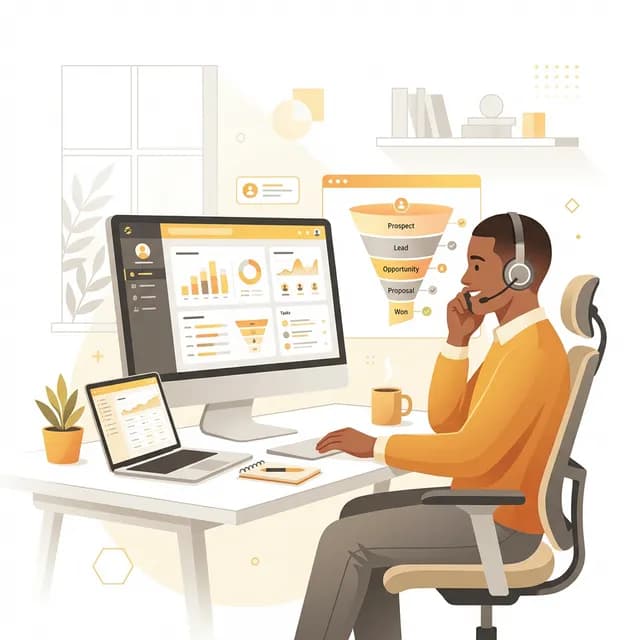 Sales Representative CV Example — Sales rep with CRM and headset