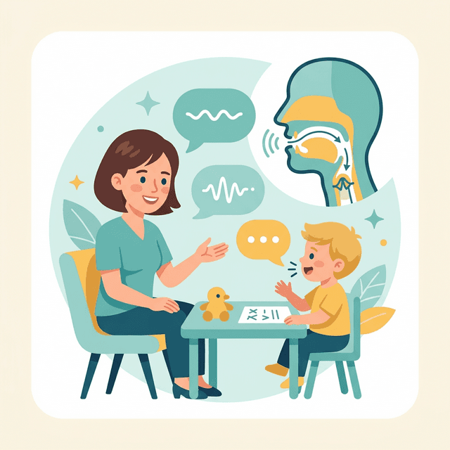 Speech Therapist CV Example — Therapist with speech bubbles