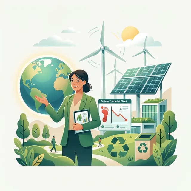 Sustainability Specialist CV Example — Professional with solar panels and globe