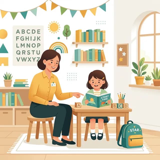 Teaching Assistant CV Example — TA helping child in classroom