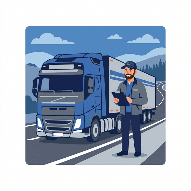 Truck Driver CV Example — Driver with semi-truck on highway