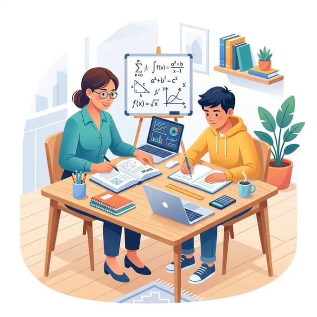 Tutor CV Example — Tutor teaching student with whiteboard