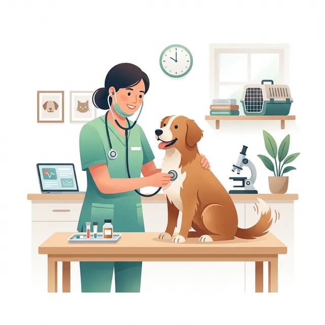 Veterinary Nurse CV Example — Vet nurse caring for dog