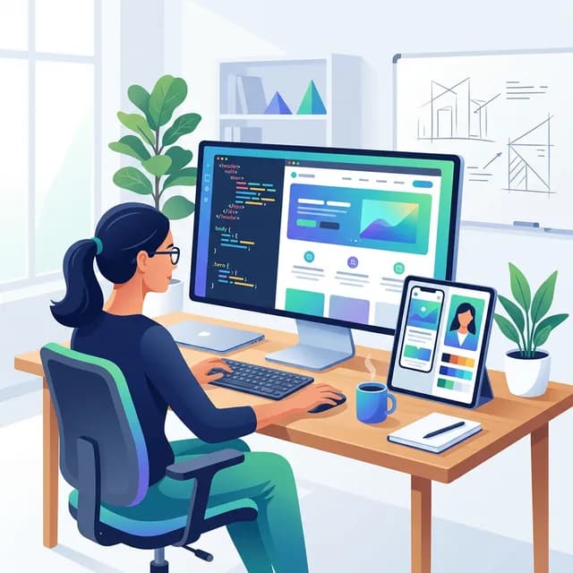 Web Developer CV Example — Developer building website layout