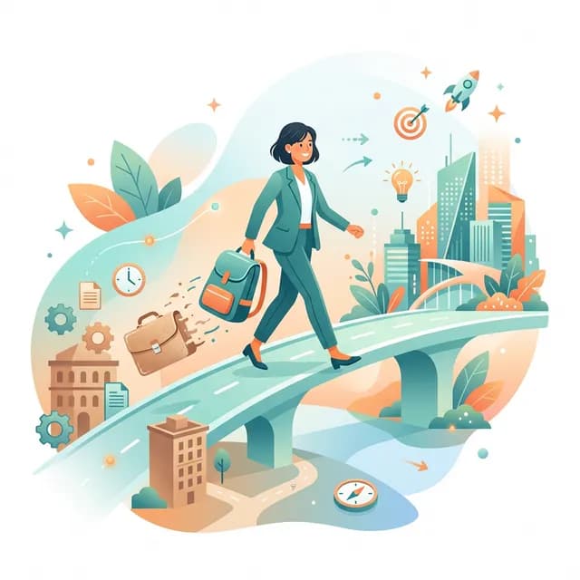 Career Change CV Guide — Professional crossing bridge between careers