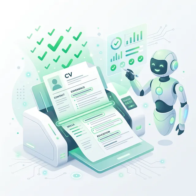 ATS-Friendly CV Guide — applicant tracking system scanning a resume