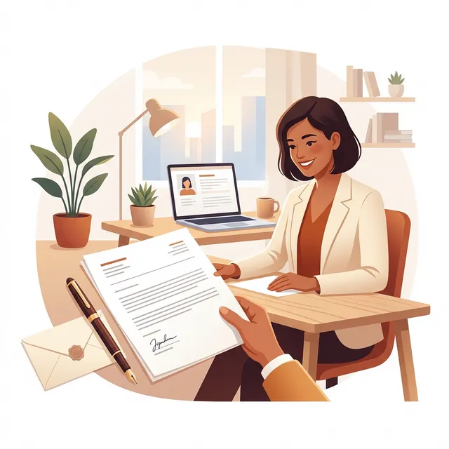 Cover Letter Writing Guide — Beautifully formatted cover letter with pen